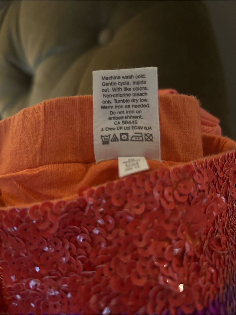 Crewcuts Orange and Purple Sequin Mini Skirt in size 6/7 - Picture 3 of 3